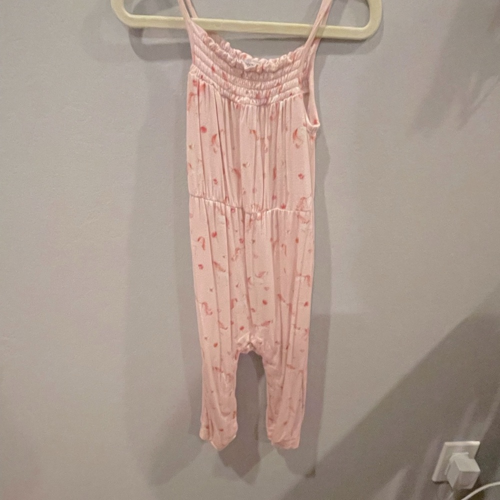 Posh peanut pink unicorn jumpsuit.